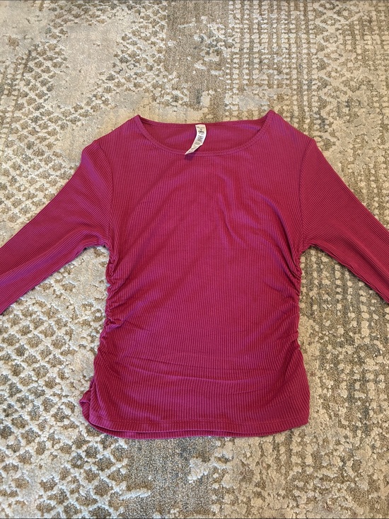 ALO Yoga Tops - ALO Yoga Ribbed Long Sleeve Top - Magenta Pink